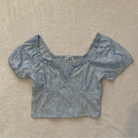 Vanilla star size medium blue and white top - Picture 1 of 3